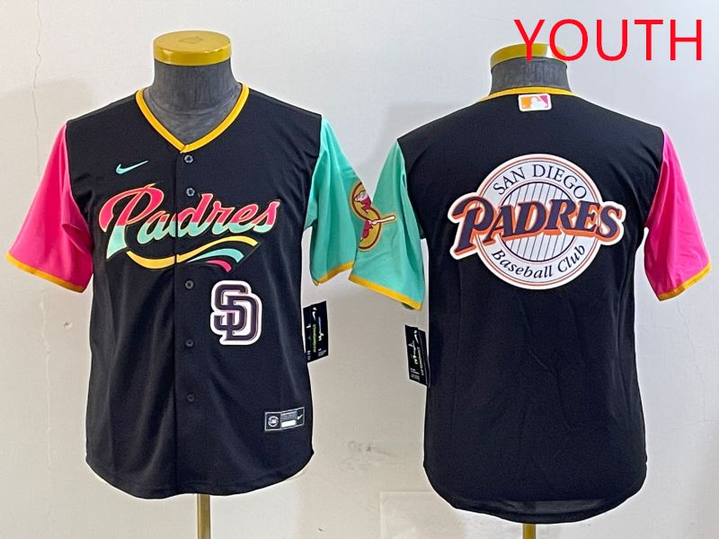 Youth San Diego Padres Blank Black City Edition Game 2025 Nike MLB Jersey style 14->youth mlb jersey->Youth Jersey
